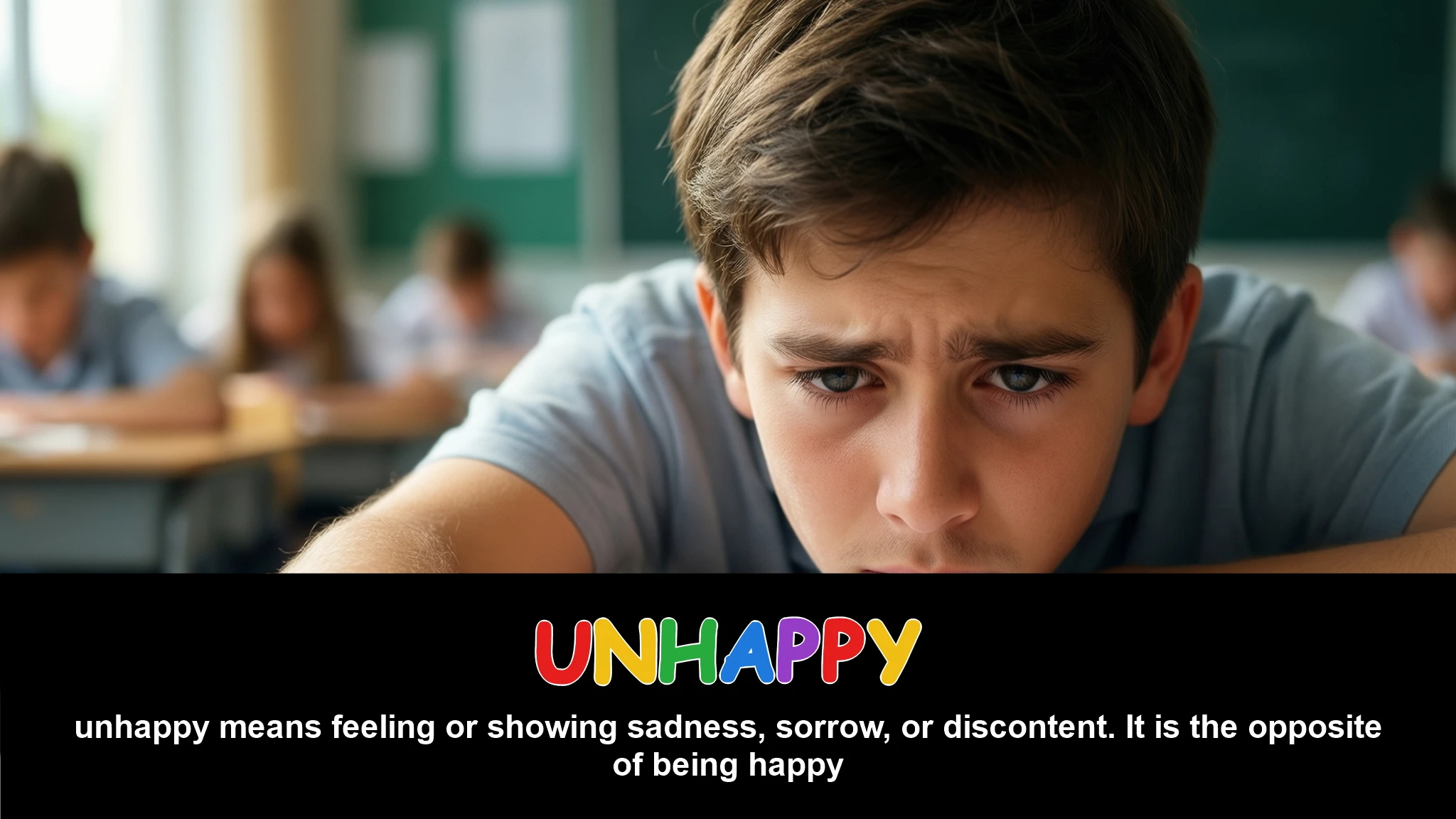 English Illustration for unhappy